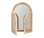 Miroir Mural Bois Portes Battantes Naturelles H.45 cm 