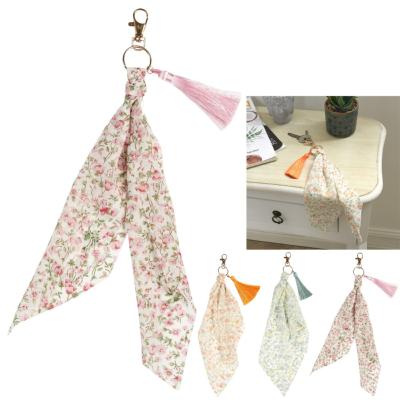 Porte-Clés Foulard avec Pompon Rose, Vert, Orange - Idée Cadeau