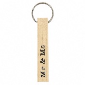 Porte-Clés Bois Clair Rectangulaire Message Bienvenue Famille L.8,3 cm 