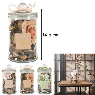 Pots-Pourris Parfumés en Bonbonnière – Messages Tendres - Hauteur 14,6 cm