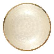 Saladier Bois de Manguier & Résine Beige Nacré Ø 27,5 cm