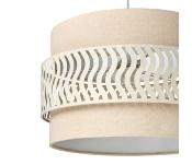 Suspension Métal Ondulé & Tissu Beige Naturel Ø34 cm H.24 cm 