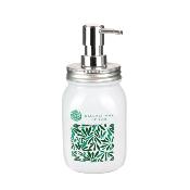 Distributeur à Savon Verre Exotique Jungle 52cl Blanc Vert Marron