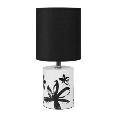 Lampe à poser Noire et Blanche Fleurs Modernes 