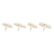 4 Patères Organiques Blanc Ivoire 10 x 7 cm Bois MDF