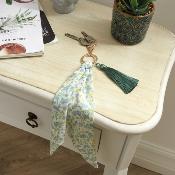 Porte-Clés Foulard avec Pompon Rose, Vert, Orange - Idée Cadeau