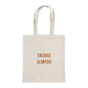 Sac Tote Bag More Amore Coton Beige & Marron 38 x 42 cm