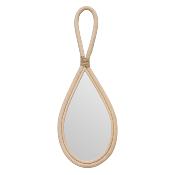 Lot de 2 Miroirs Goutte en Rotin Naturel H.45/H.37 cm