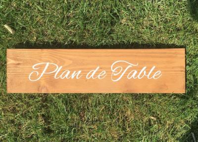 Panneau en Bois "Plan de Table" 40 x 10 cm 