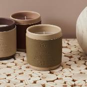 Bougie Parfumée 4 Éléments : Eau, Terre, Air & Feu - Cuir - H.9,5 cm 