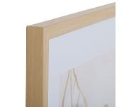 Cadre Décoratif Bois Clair & Feuilles Abstraites Dorées 42 x 52 cm
