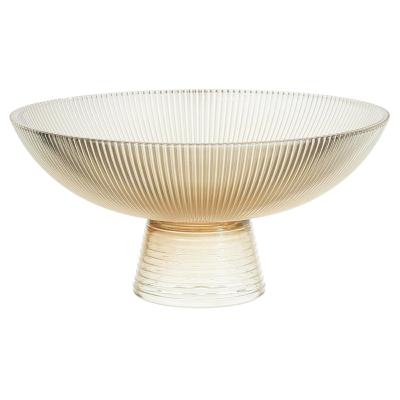 Coupe Décorative en Verre Ambré sur Pied – Ø 22 x H.11 cm