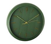 Horloge Verte & Dorée Verre & Plastique Ø 30 cm Minimaliste & Silencieuse