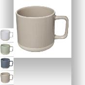 Mug Minéral Bicolore Faïence 40 cl Beige, Vert, Blanc, Bleu Gris