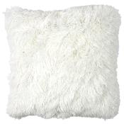 Coussin Fourrure Blanc Crème Poils Longs 40 x 40 cm 