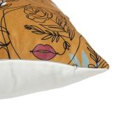 Housse de Coussin Multi Visages Arty Ocre Design Noir  40 x 40 cm 