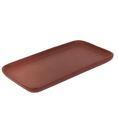 Plat à Cake Mirage Beige / Noir / Terracotta 31,5 x 16 cm Céramique Ethnique Chic  
