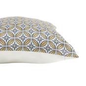 Coussin Jaune & Bleu Rosace 40 x 40 cm Déhoussable