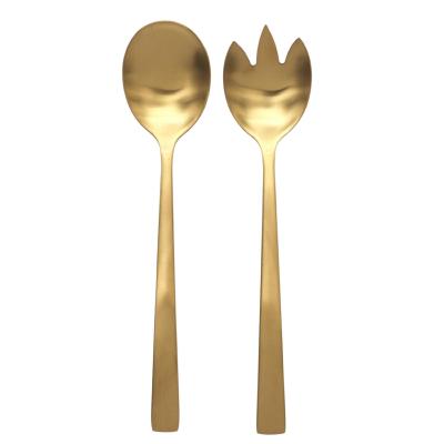 Couverts à Salade Métal Doré Design Chic 21 cm