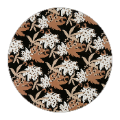 Dessous de Plat Rond Brun Noir Blanc Feuille Tropical Chic Ø25 cm