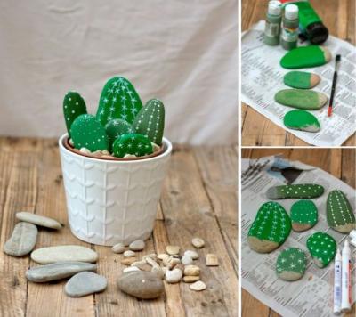 DIY : Cactus en galets peints