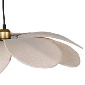 Suspension Fleur de Lin Écru Naturel Cordon Doré Margaux Ø 60 cm 