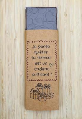 Tablette Chocolat St Valentin Je pense qu'être ta Femme est un cadeau suffisant