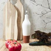 Huilier en Céramique Bicolore - Blanc & Terracotta - 670 ml