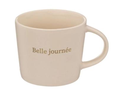 Mug BELLE JOURNÉE Beige & Doré 32 cl Céramique