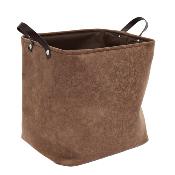 3 Paniers Cuir Marron - Rangement - 36 x 30 x 36 cm