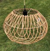 Suspension Ronde Rotin Tressé Naturel Exotique Chic Ø 50 x h.25 cm