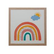 Toile Arc en Ciel Terracotta Coloré Chambre Enfant 28 x28 cm