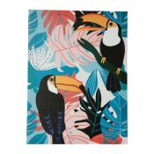 Toiles Oiseaux Tropicaux Multicolores 40 X 30 cm 