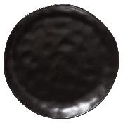 Assiette Plate Noire Irrégulière Ø 26 cm Relief Ethnique