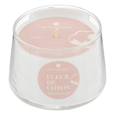 Bougie Parfumée Fleur de Coton Blanc & Rose Pot en Verre 110 g 