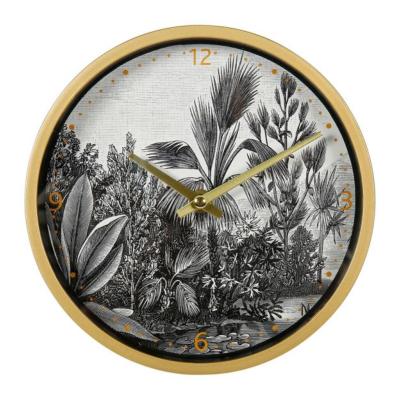 Horloge Forêt Tropicale Noir Blanc Doré Ø 20 cm 