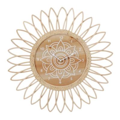 Horloge Mandala Rotin Naturel Ø 60 cm Ethnique Chic