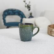 Mug Grès 30 cl Vert & Noir - Finition Texturée | Style Naturel 