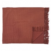 Jeté de Canapé Terracotta Gaufre Coton 130 x 160 cm