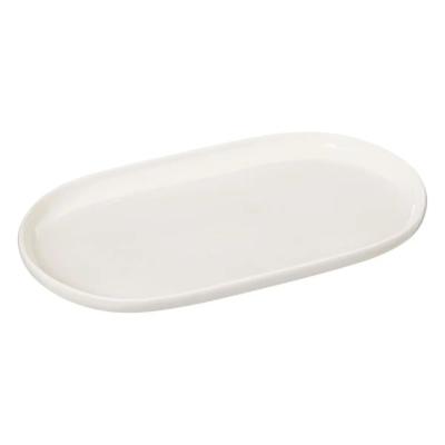 Plat de Présentation Ovale Céramique Blanche – 30 x 18 cm 