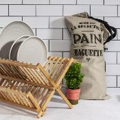 Sac à Pain Bistrot Vert/Noir ou Noir/Vichy Rouge & Blanc 70 x 27 cm 