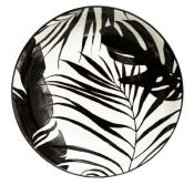 Service 18 pièces Assiettes Feuilles Tropicales Noires 