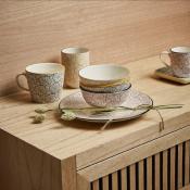 Tasse à Thé Ethnique Jaune Noir Violet 33cl Porcelaine JOY