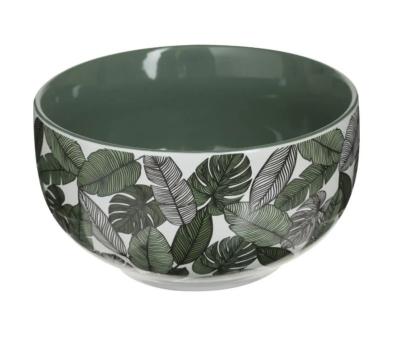 Bol Vert Feuilles Exotiques Chic Noir & Blanc 50 cl 