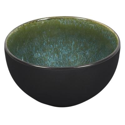 Bol en Grès Vert, Noir & avec une Pointe de Bleu - 66 cl