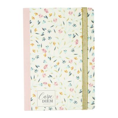 Carnet de Notes Fleurs Rose & Doré  A6 80 pages