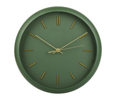 Horloge Verte & Dorée Verre & Plastique Ø 30 cm Minimaliste & Silencieuse