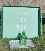 Plateau Repas Métal Vert avec Anses Ambiance Jardin 