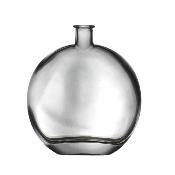 Vase Rond Plat Gris Fumé en Verre Design H.18.5 x 5,2 cm