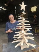 Sapin de Noël Bois Pivotant Fait-main Tendance